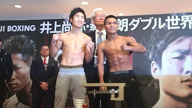 El panameño Cacique Pedroza y el campeón Ken Shiro cumplen en la balanza