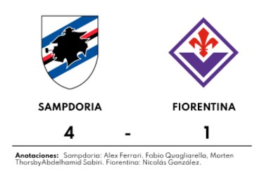 Sampdoria golea a Fiorentina