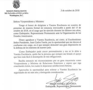 Jesús Sierra presenta renuncia 'irrevocable' como embajador ante la OEA