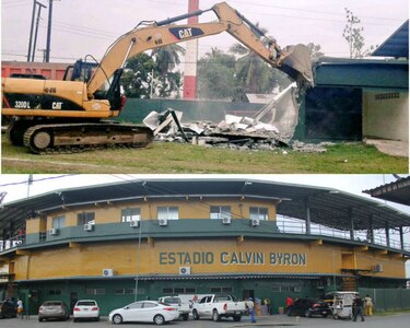 Video: Empieza la demolición del estadio Calvin Byron