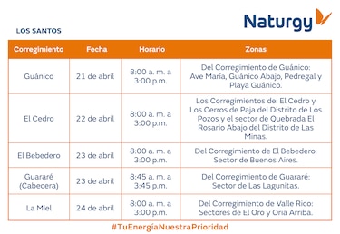 Trabajos de mantenimiento en la red eléctrica del 20 al 26 de abril de 2026