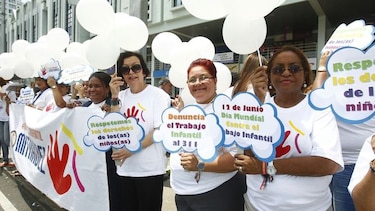Realizan cadena humana para decirle un ‘no’ al trabajo infantil