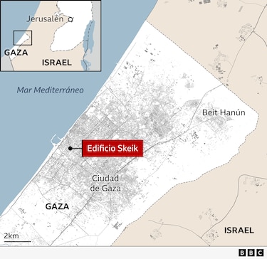 El edificio de Gaza que aún se mantiene en pie y ayuda a contar la historia de la ofensiva de Israel