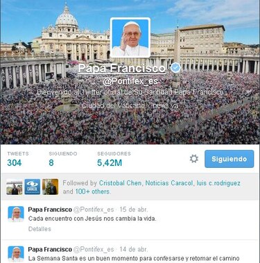 Papa Francisco supera los 13 millones de seguidores en Twitter