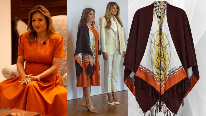 Con un toque Ferragamo: Maricel de Mulino y su vestido y accesorios para el encuentro con Melania Trump en la Casa Blanca