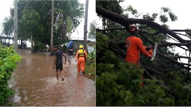 Varias viviendas afectadas y calles inundadas por sistema de baja presión asociado a onda tropical