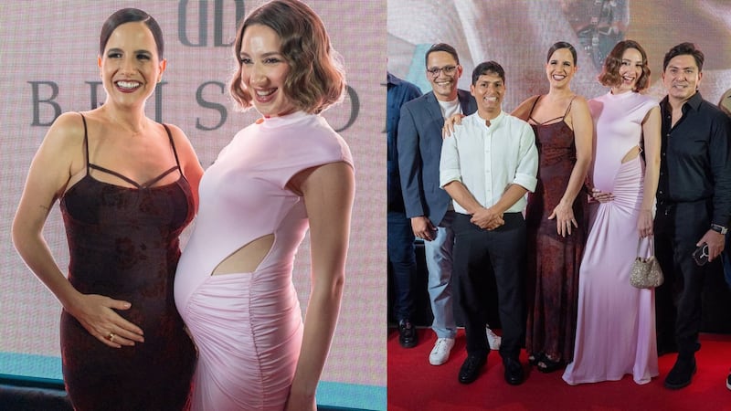 Andrea Pérez Meana y Mafe Achurra muestran sus embarazos en la alfombra roja de la película panameña ‘Chichero’