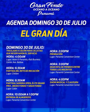 Más de cinco mil pedalistas presentes en el Gran Fondo Océano a Océano Panamá 2023