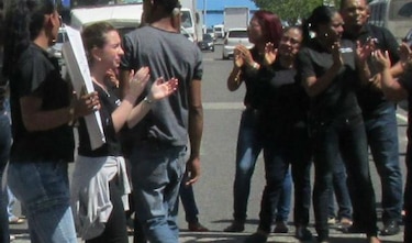 Empleados protestaron dentro de la Zona Libre de Colón