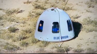 Cápsula de Blue Origin aterriza tras pasar varios minutos en el espacio