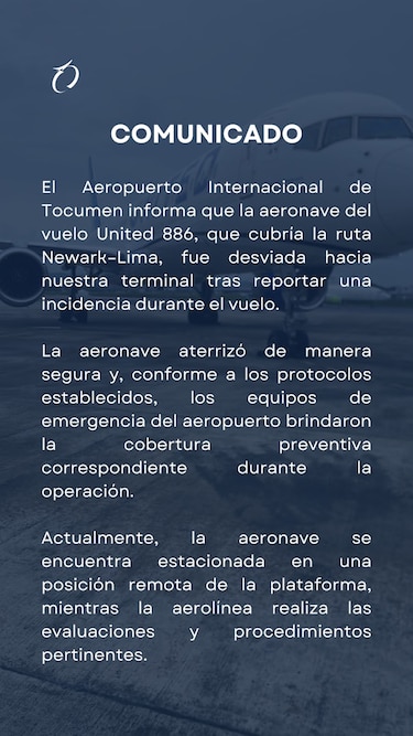 Vuelo de United reanuda su viaje a Perú tras aterrizaje preventivo en Tocumen