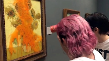 Dos activistas lanzan sopa contra ‘Los Girasoles’ de Van Gogh en Londres