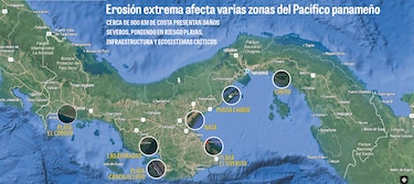Panamá pierde terreno: más de la mitad de la costa del Pacífico afectada por la erosión