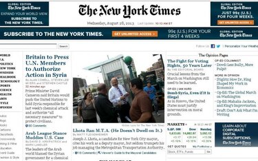 Página web del New York Times y Twitter son atacadas por grupo sirio