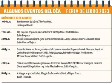 Estas son algunas de las actividades programadas para este miércoles en la Feria del Libro