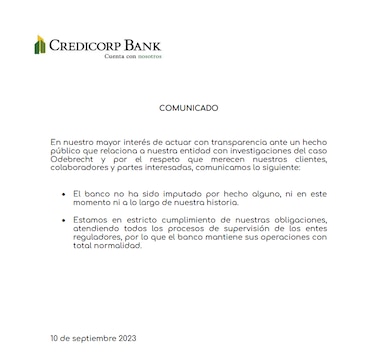 El Estado panameño retira la demanda civil contra el Credicorp Bank