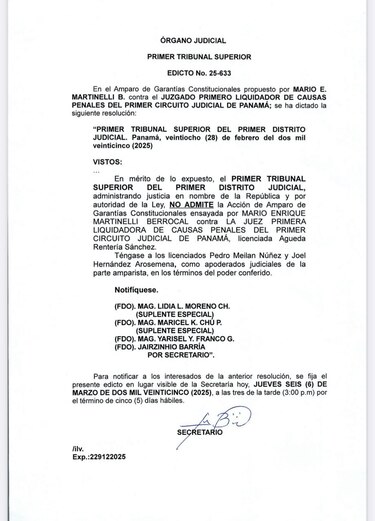 Tribunal no admite amparo de Mario Martinelli en caso granos del PAN