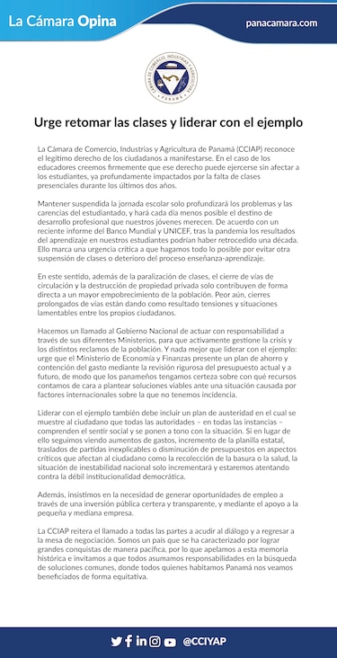 Urge retomar las clases y liderar con el ejemplo