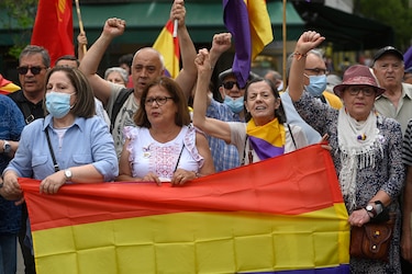 Manifestación en contra del rey emérito Juan Carlos I, quien está de visita en España