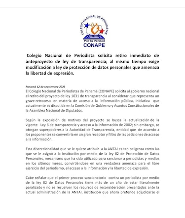 Más agrupaciones rechazan el proyecto que deroga la ley de Transparencia