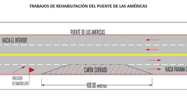 Desde el sábado comienza cierre parcial en el puente de las Américas
