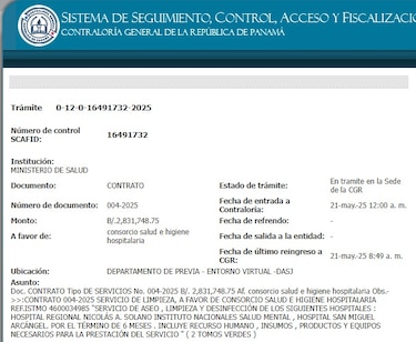 Los contratos con Hombres de Blanco no tienen refrendo, pero el Minsa se prepara para pagarle $5.4 millones