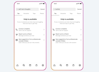Facebook e Instagram ocultarán resultados sobre el suicidio