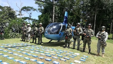 Panamá y Colombia capturan droga y helicóptero al Clan del Golfo, en el sector fronterizo