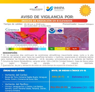 Emiten alerta por sensación térmica elevada en casi todo Panamá