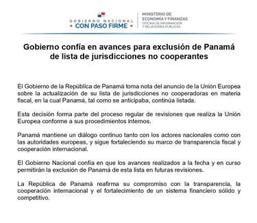Panamá debe hacer ajustes en sus leyes fiscales para salir de la lista discriminatoria de la Unión Europea