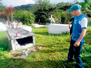 Profanan tumbas por tercera vez en Llano Grande de La Pintada