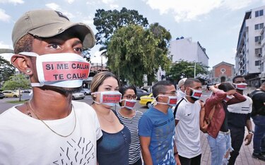 Protesta en defensa de la libertad de expresión