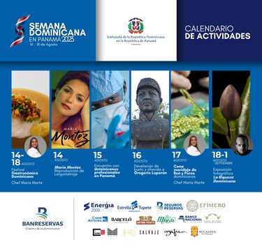 La Embajada de la República Dominicana en Panamá presenta la agenda de actividades que se realizarán en el marco de la Semana Dominicana en Panamá 2023
