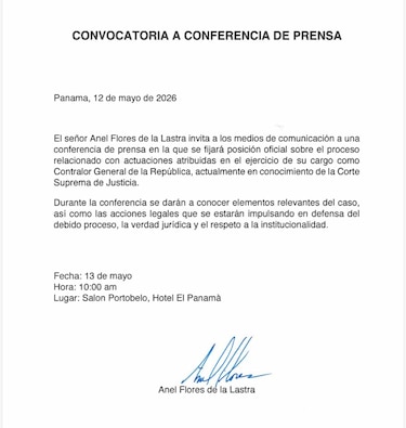 En medio de denuncias, el contralor Flores anuncia ofensiva legal y convoca a conferencia de prensa