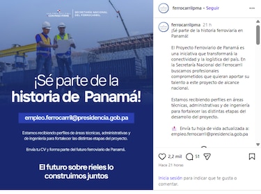 Tren Panamá–David busca trabajadores: así puede enviar su hoja de vida