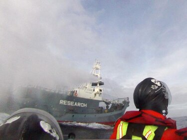 Sea Shepherd obstruye a un ballenero nipón por primera vez en la temporada