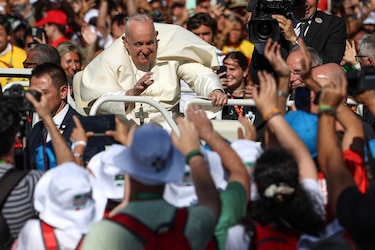 El papa Francisco y el primer encuentro con los peregrinos en la Jornada Mundial de la Juventud