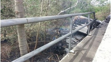 Se incendia camión en el Estero Salado de Aguadulce