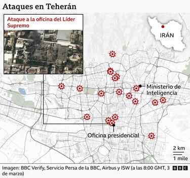 Los mapas que muestran el impacto en Medio Oriente del conflicto entre Israel y Estados Unidos e Irán