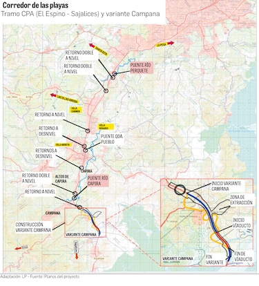 Corredor de las Playas: el proyecto tendrá un viaducto de 800 metros de largo y 30 de altura
