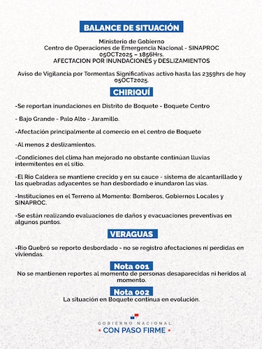 Fuertes lluvias provocan desbordamiento de quebradas y afectaciones en Boquete; suspenden clases