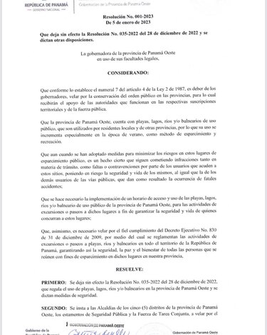 Derogan parcialmente resolución sobre horario en las playas; pero restricción sí aplicará para paseos en buses
