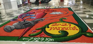 Chitré: 14 quintales de sal para confeccionar una alfombra de 26 pies de altura 