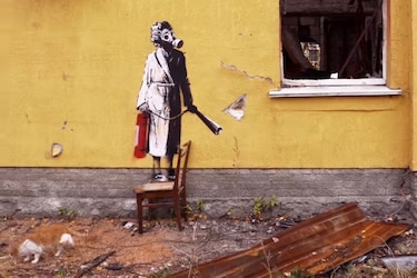 Fiscalía de Ucrania informa de un robo frustrado a una obra de Banksy en Gostomel