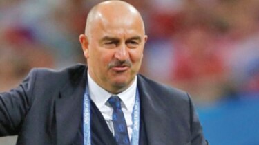Cherchesov y Putin, orgullosos por la selección rusa
