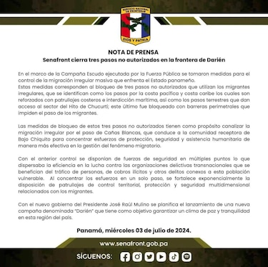 Cierre de cruces en el Darién: autoridades colombianas cuestionan la decisión de Panamá