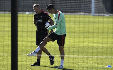 Cristiano Ronaldo se entrena en solitario