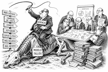 El caballo muerto, teoría