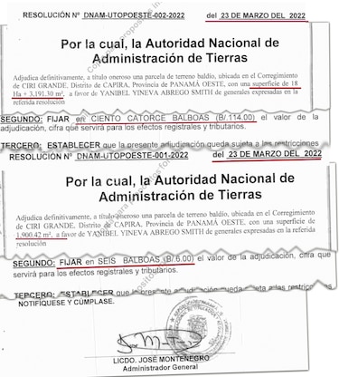 Anati intenta justificar los centavos que Yanibel Ábrego le pagó por tierras estatales