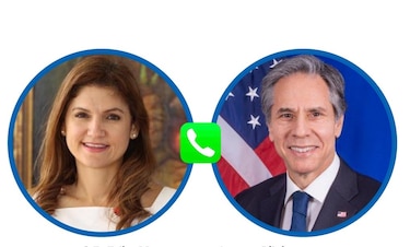 Canciller Mouynes sostiene reunión telefónica con el secretario de Estado de los Estados Unidos